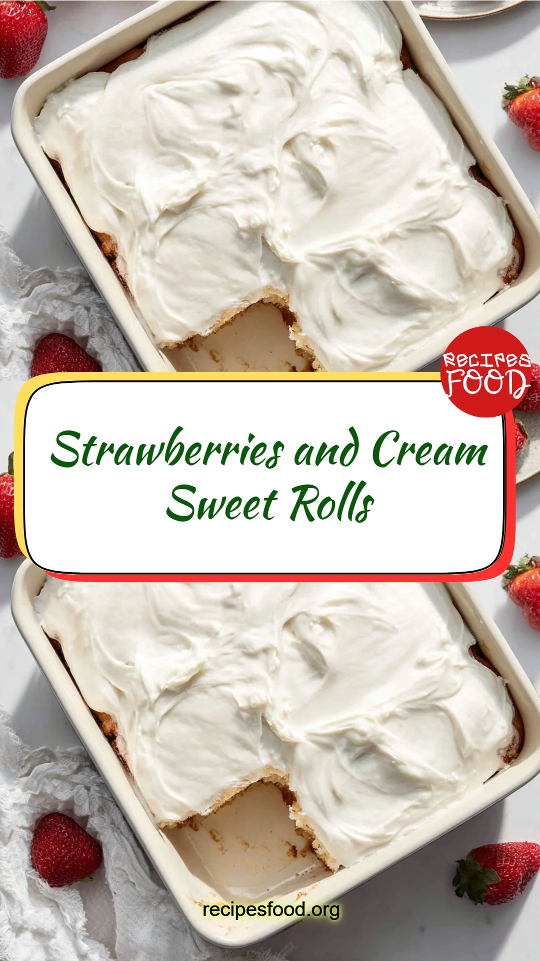 Strawberries and Cream Sweet Rolls