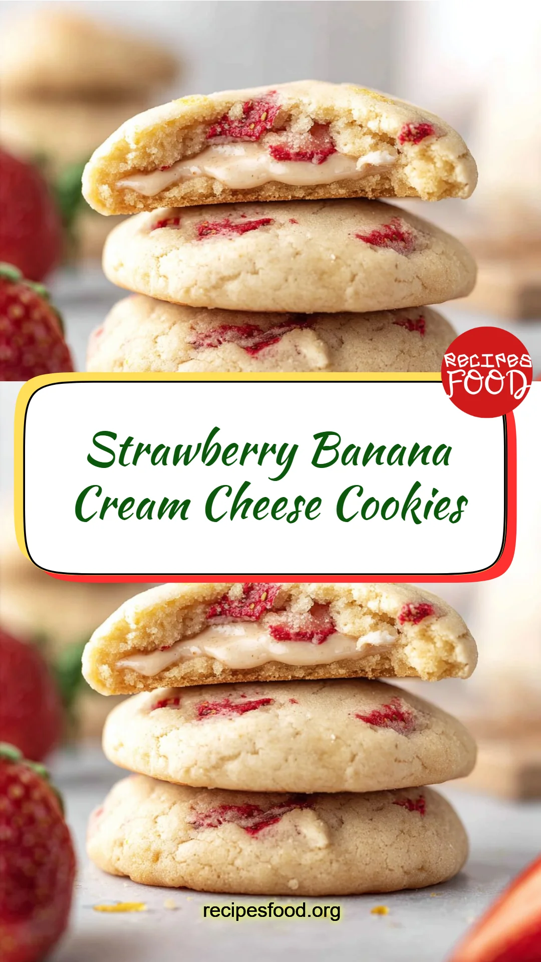 Strawberry Banana Cream Cheese Cookies