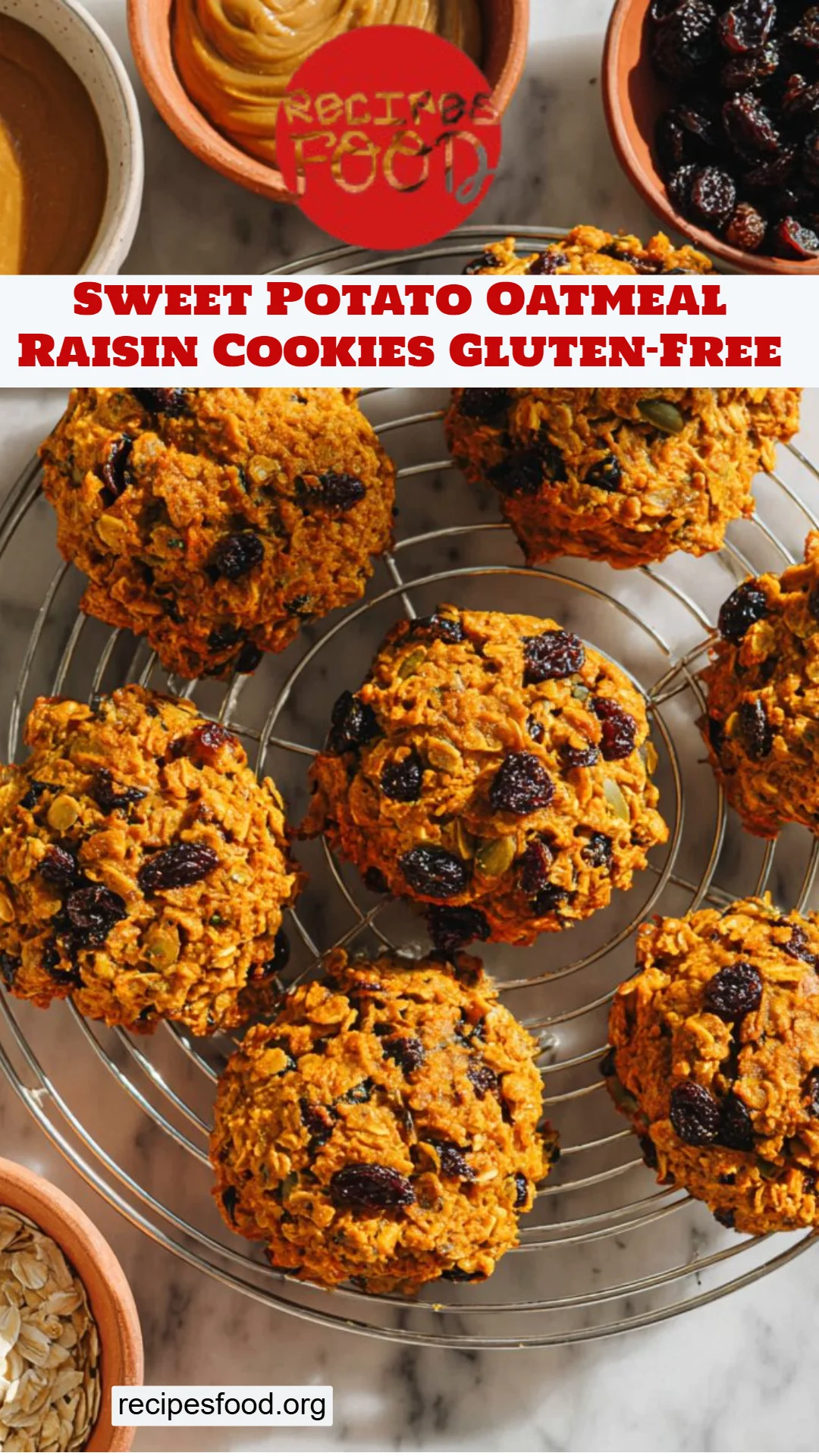 Sweet Potato Oatmeal Raisin Cookies Gluten-Free