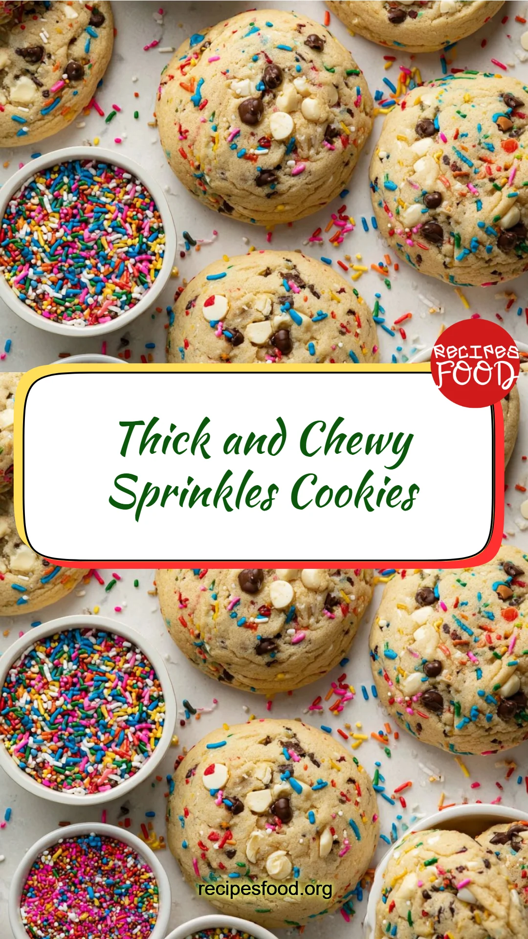 Thick and Chewy Sprinkles Cookies