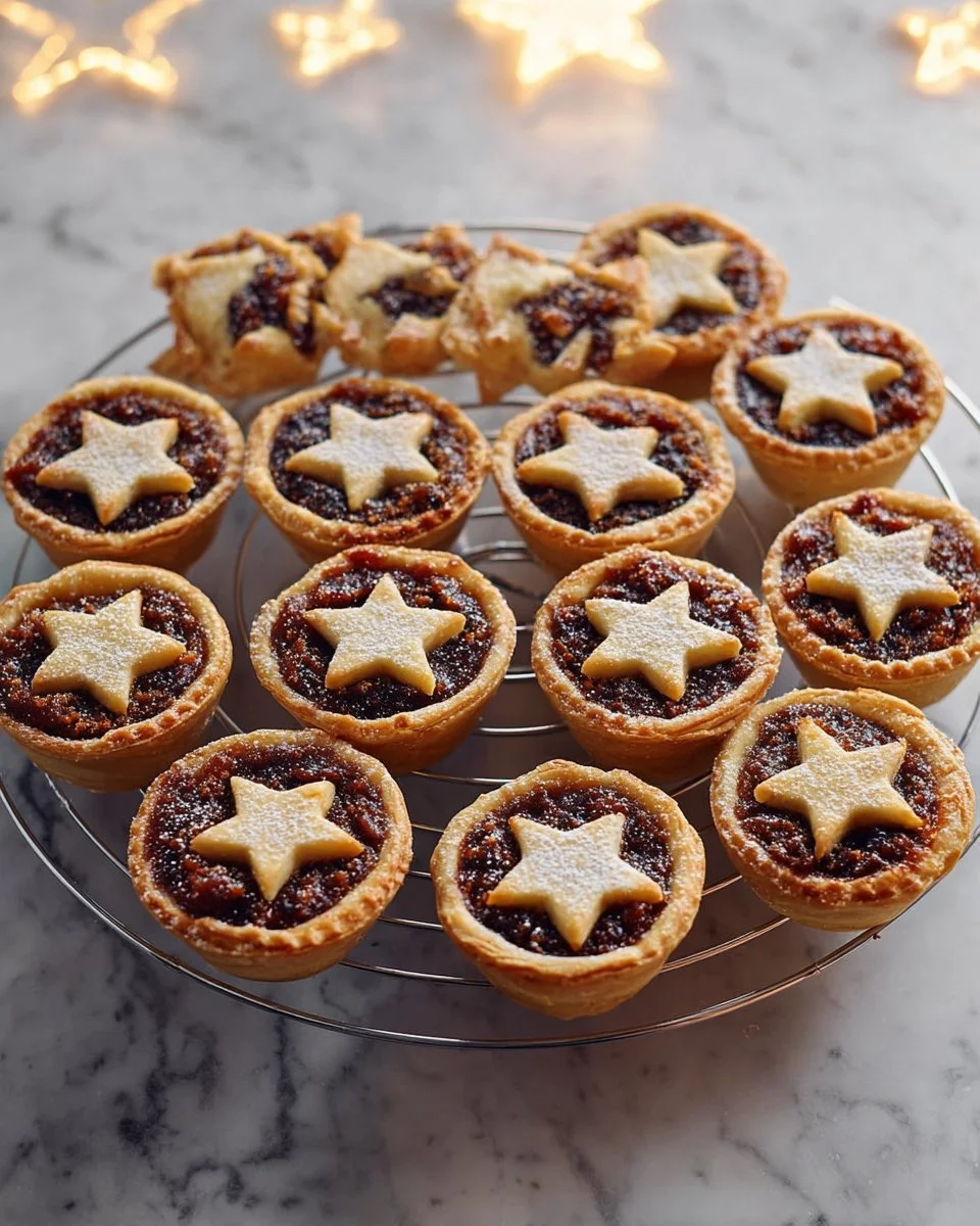 Healthy fruit mince pies displayed on a festive table