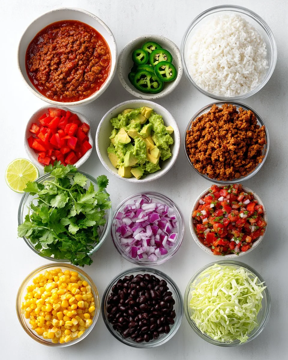 Vegan Ground Beef Burrito Bowls with Impossible Meat