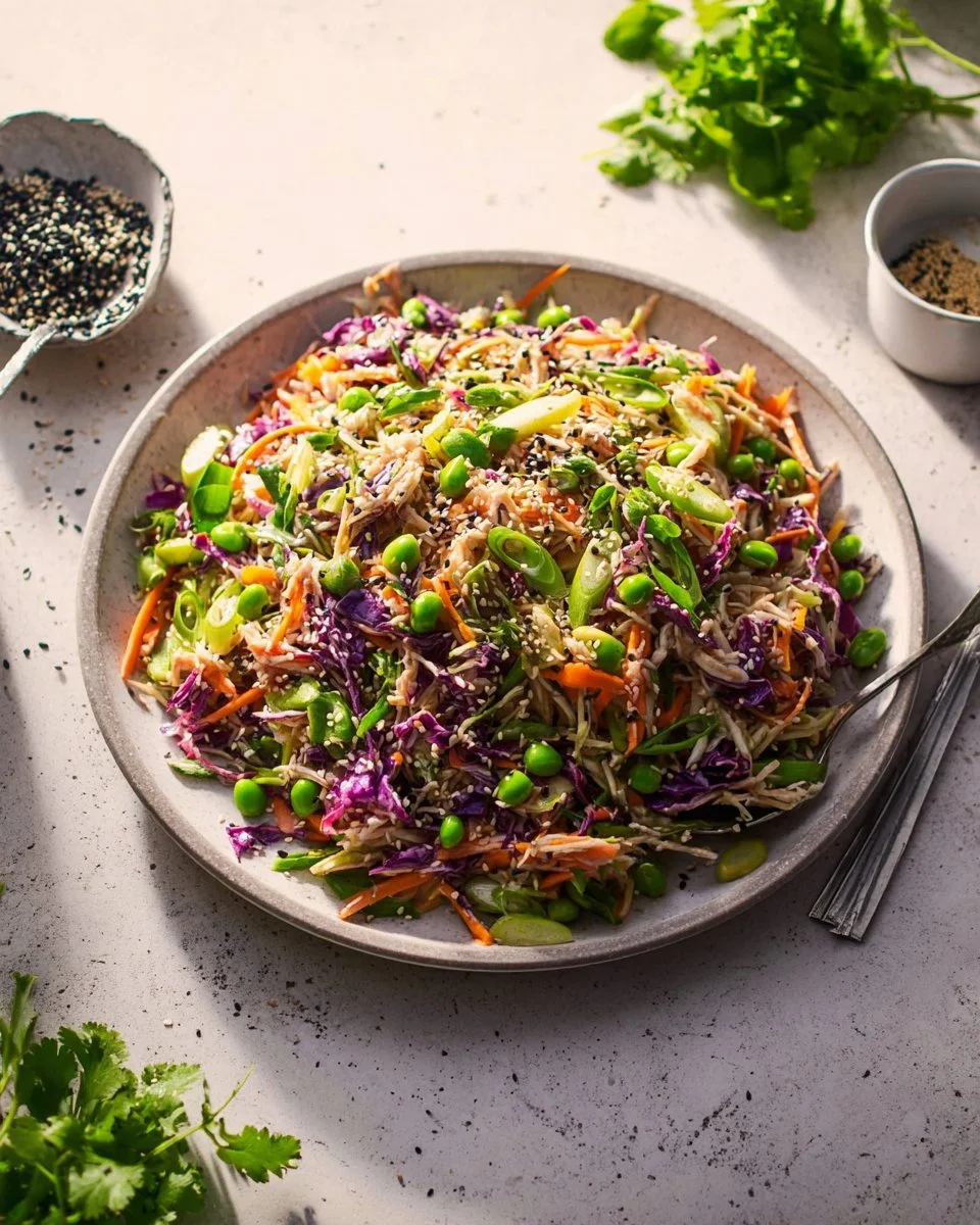 Viral rotisserie chicken bag salad with fresh vegetables in a bowl.