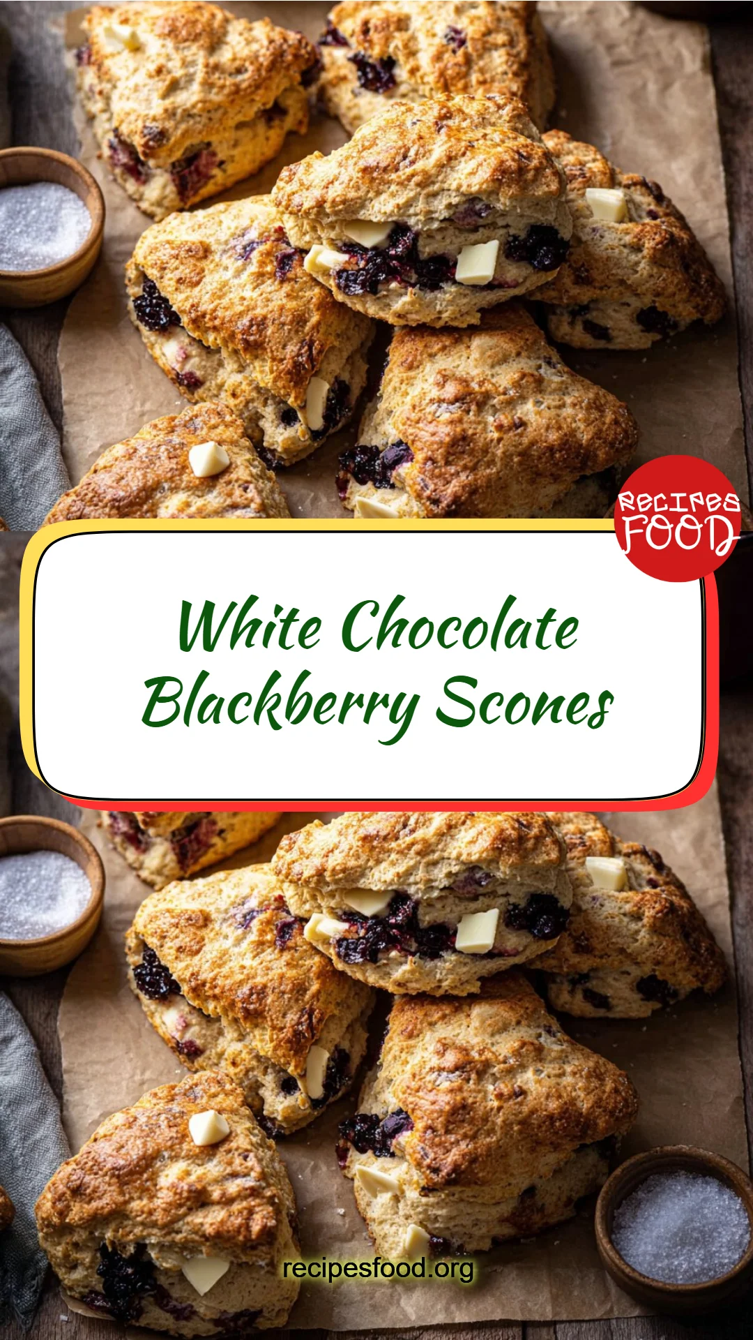 White Chocolate Blackberry Scones