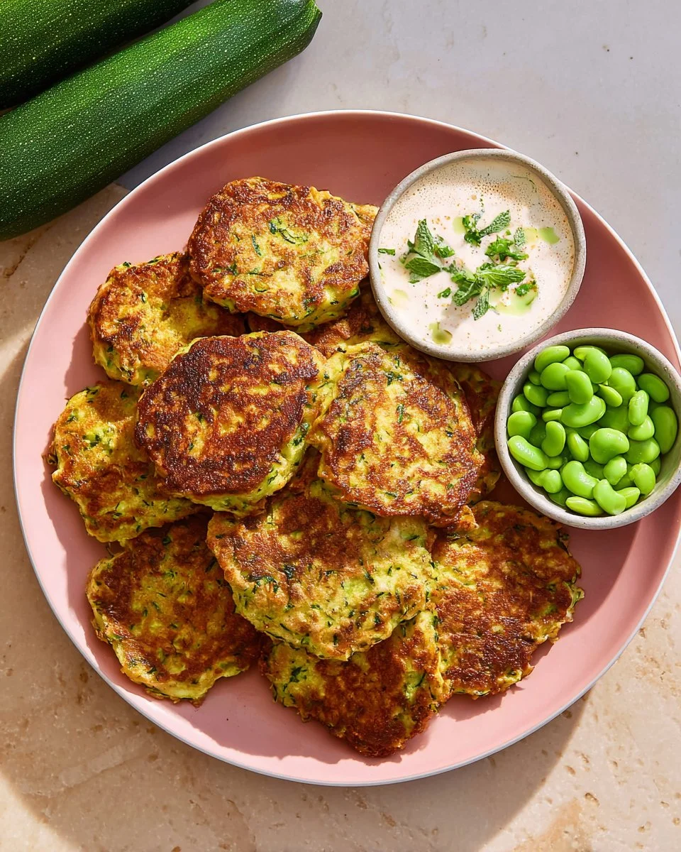 Zucchini Edamame Fritters