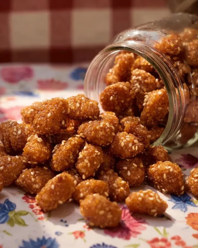 Delicious coconut-coffee candied peanuts in a bowl, perfect for snacking.