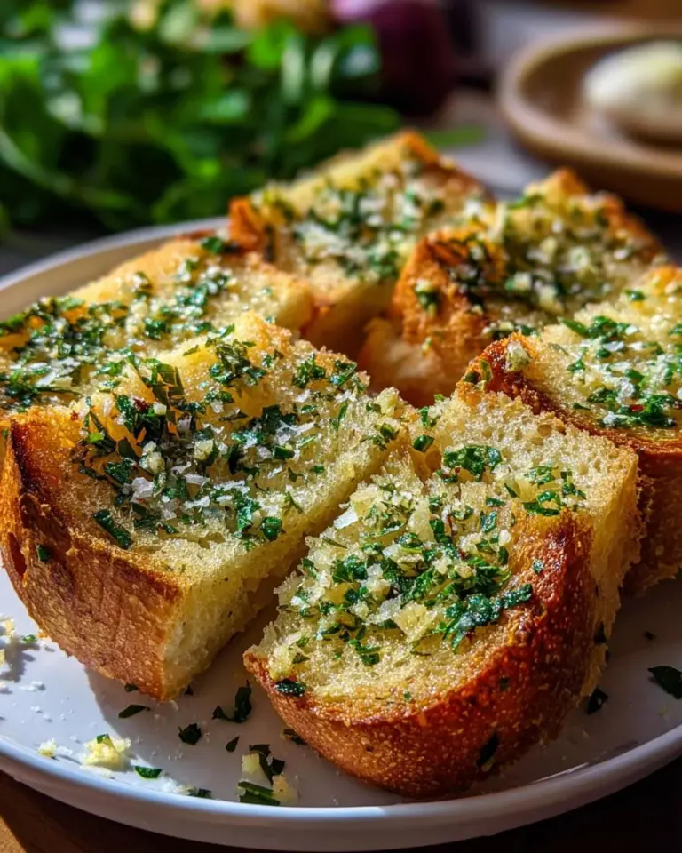 Freshly baked Artisan Parmesan Garlic Bread with garlic and herbs