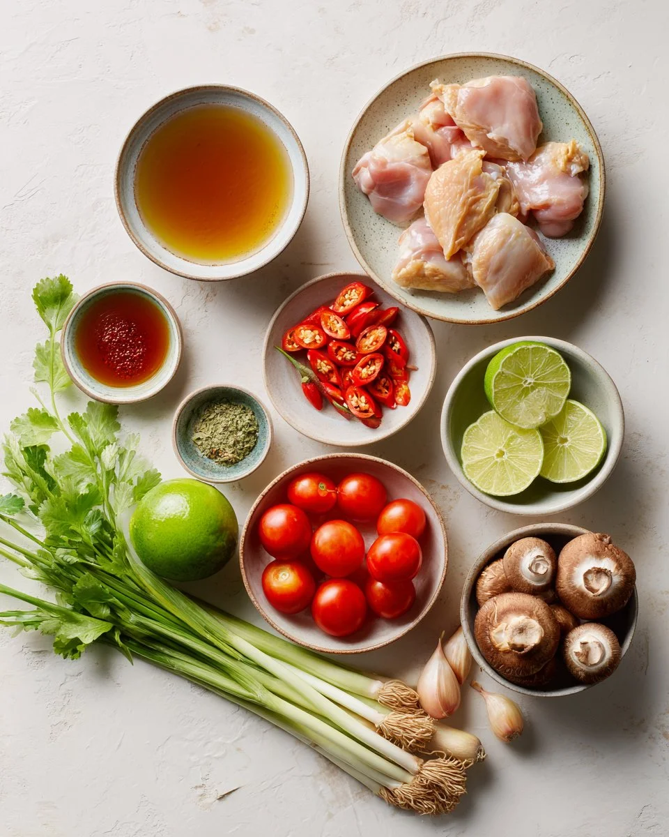 Authentic Thai Tom Yum Soup with Chicken