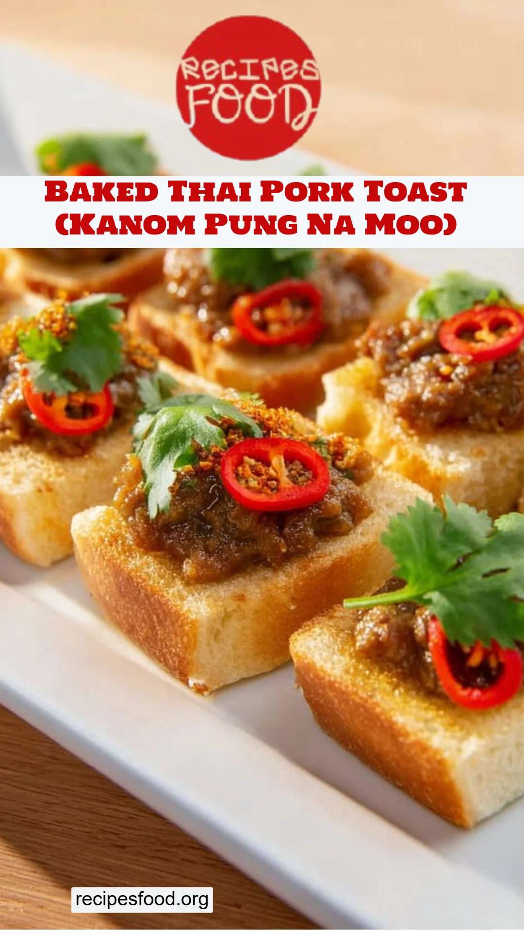Baked Thai Pork Toast (Kanom Pung Na Moo)