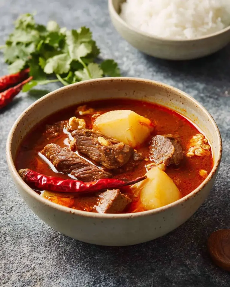 Delicious Beef Massaman Curry with tender beef and spices