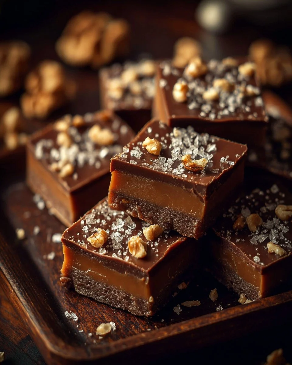 Salted Caramel Fudge Bars