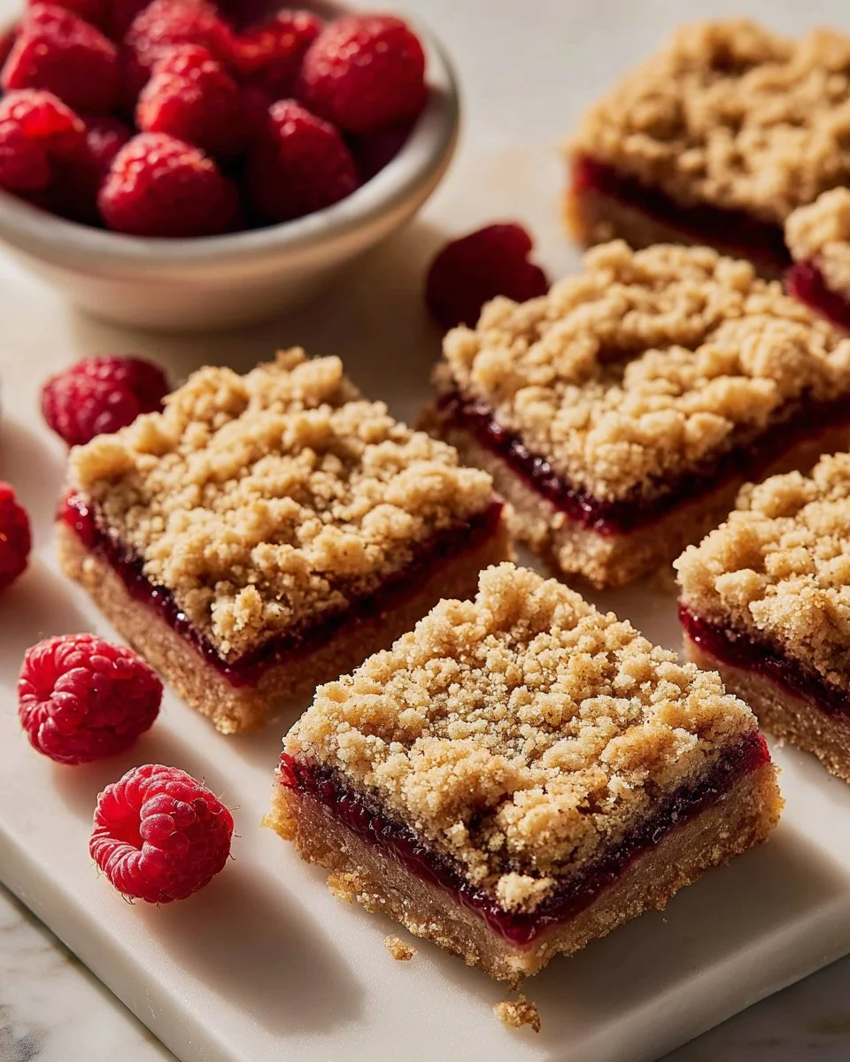 Raspberry Oatmeal Crumble Bars