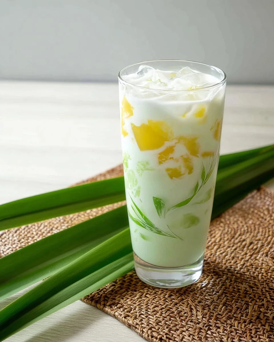 Bubble Tea Noodles in Coconut Milk (Lod Chong Singapore / Cendol)