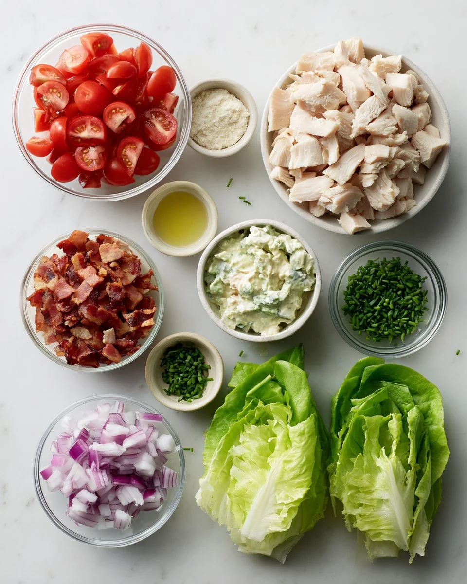 Fresh Light BLT Chicken Salad Lettuce Wraps