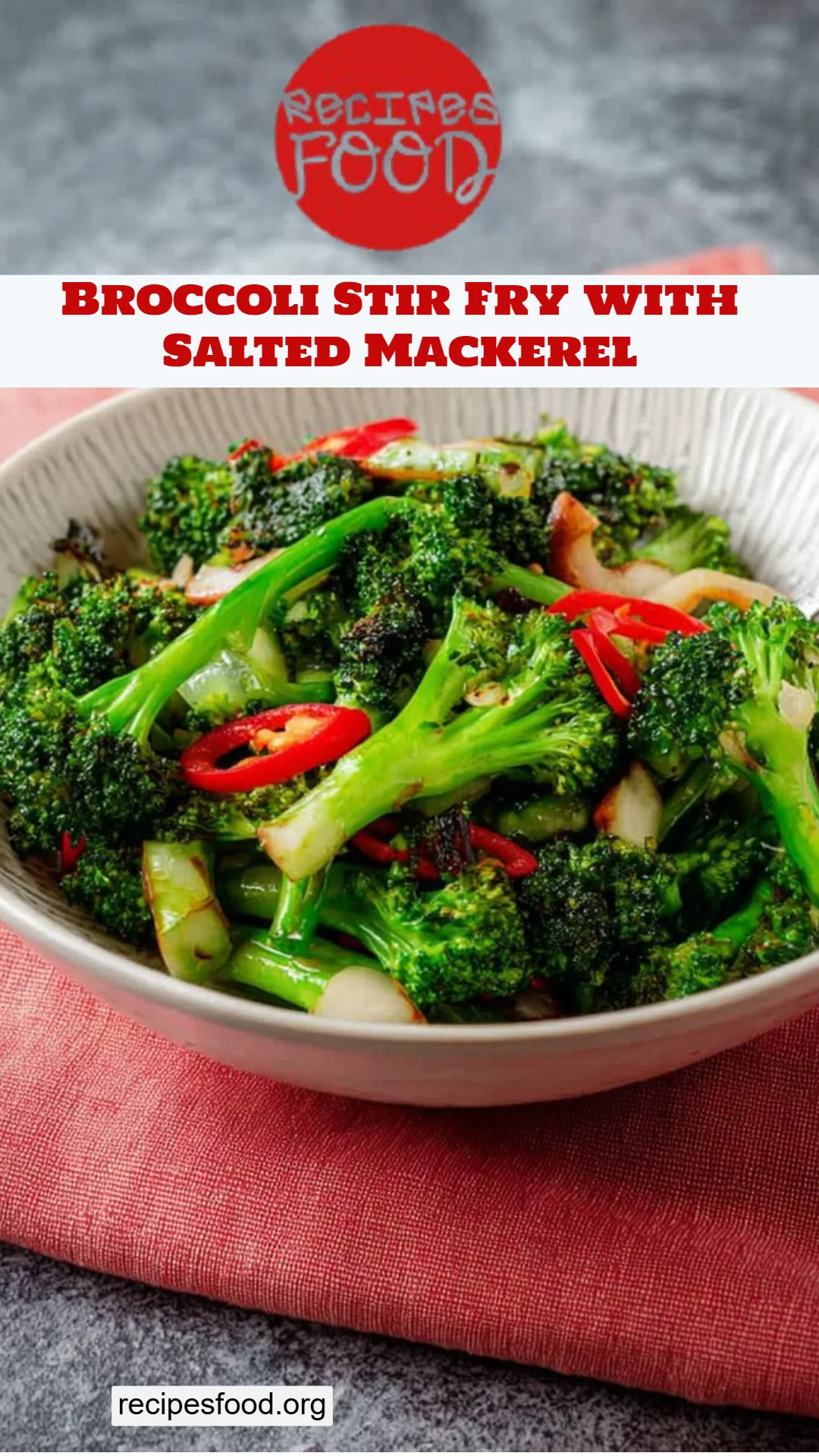 Broccoli Stir Fry with Salted Mackerel