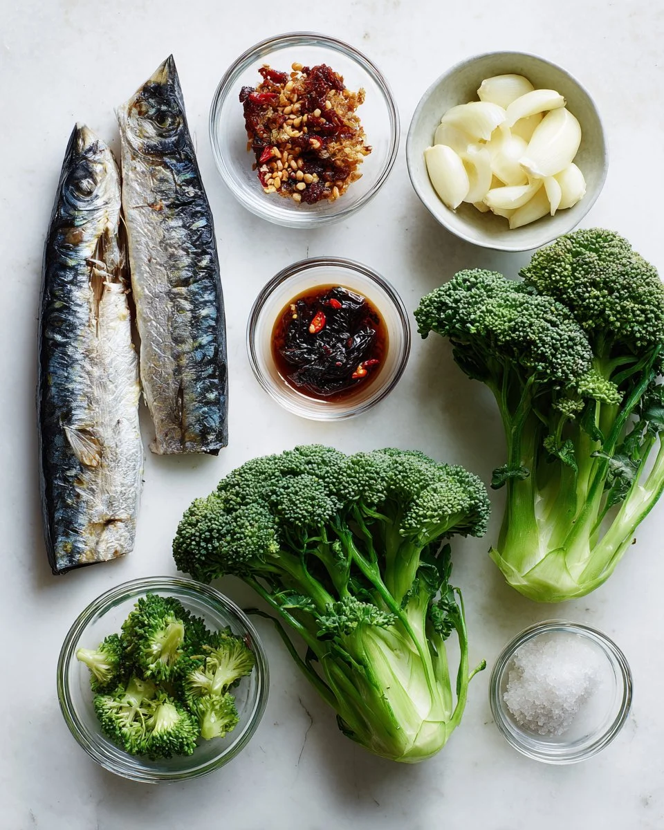 Broccoli Stir Fry with Salted Mackerel