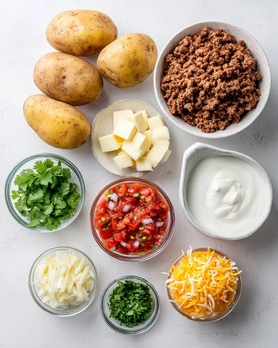Cheesy Taco Potatoes Bake with Ground Beef