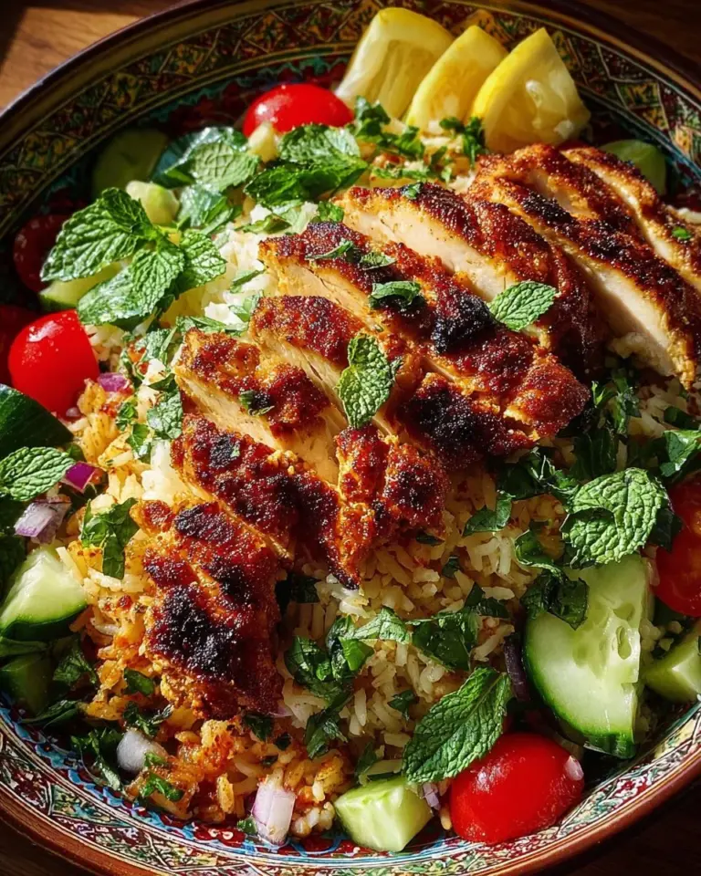 Delicious Chicken Shawarma Crispy Rice Salad served in a bowl.