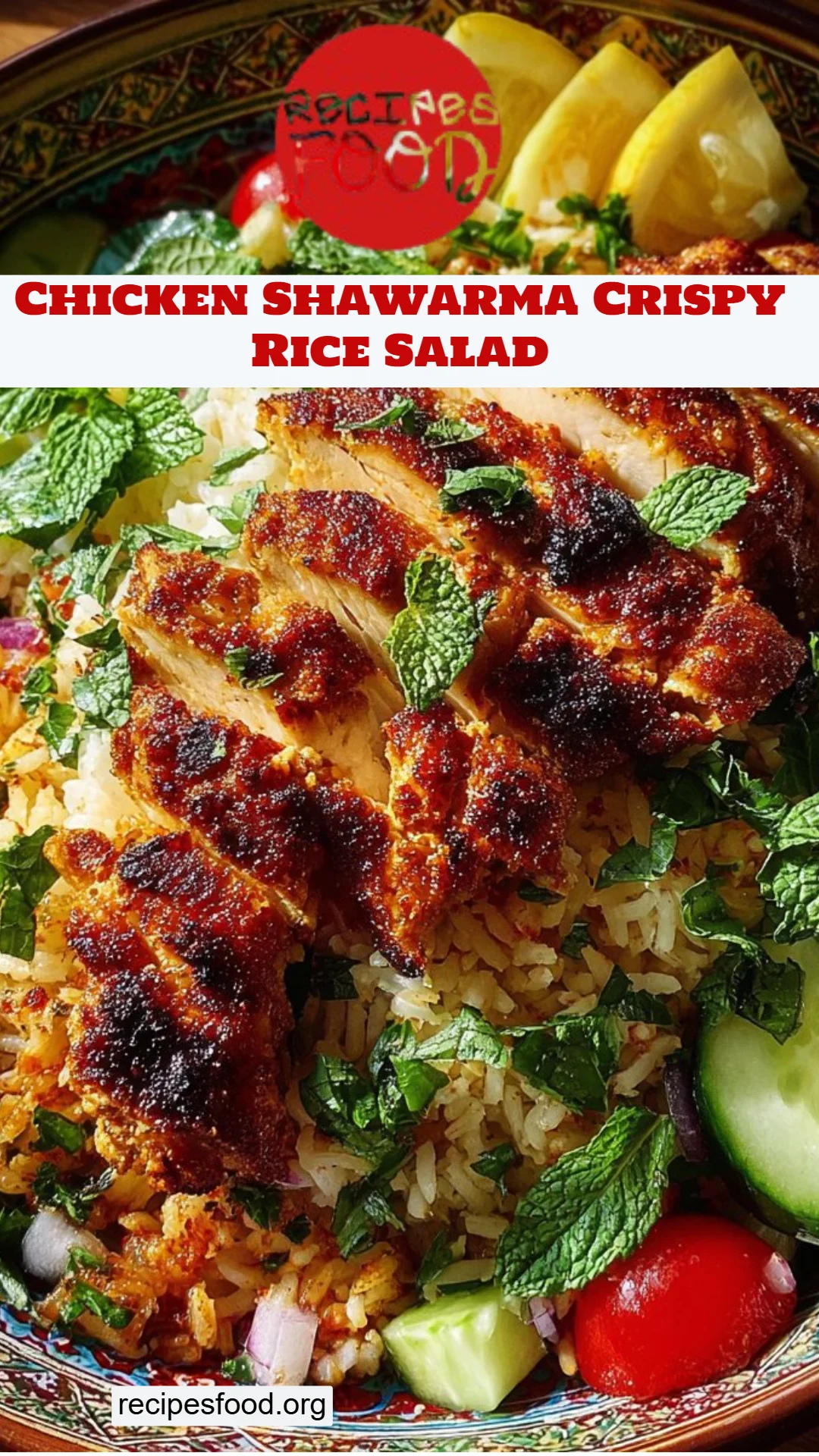 Chicken Shawarma Crispy Rice Salad