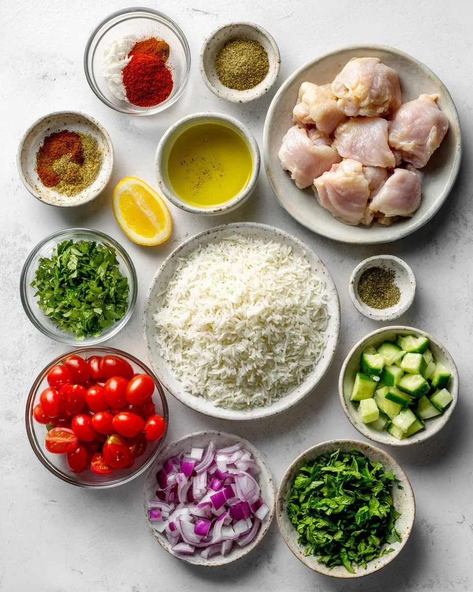 Chicken Shawarma Crispy Rice Salad