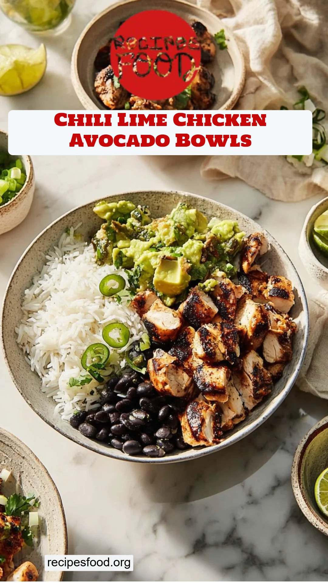 Chili Lime Chicken Avocado Bowls