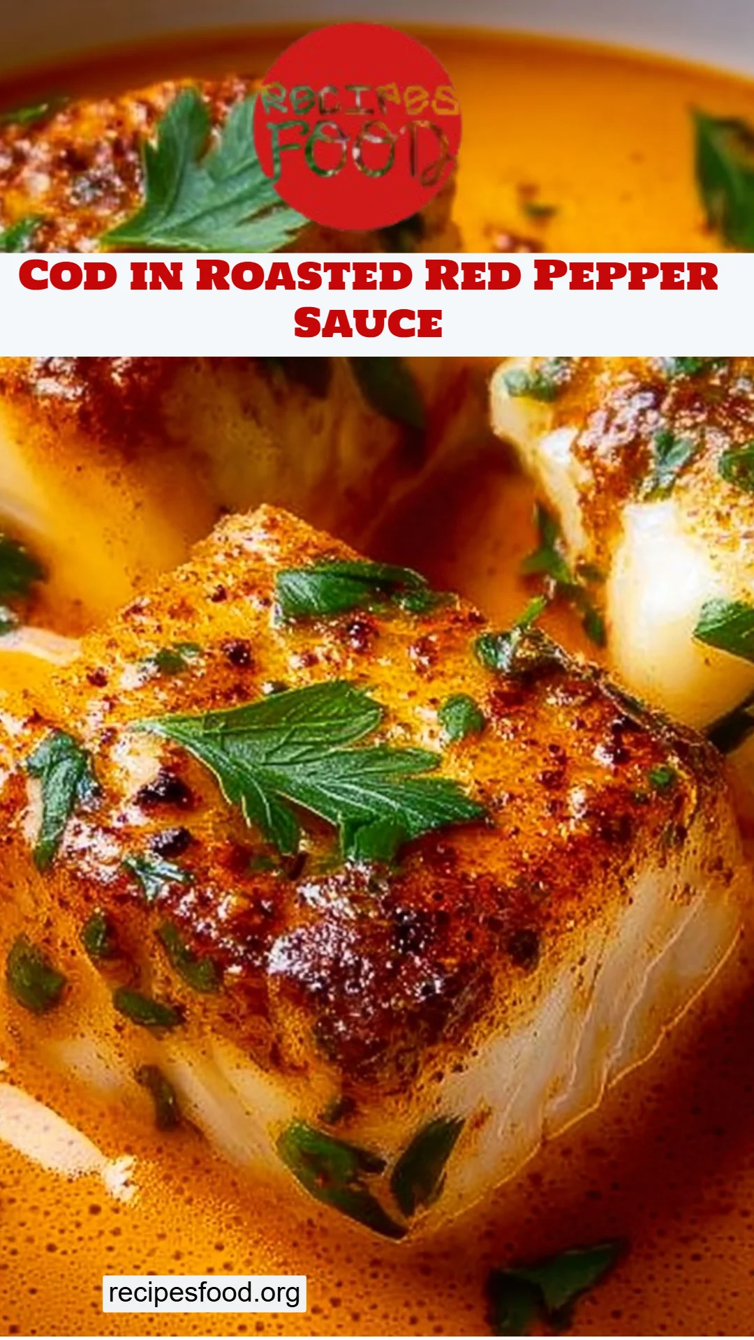 Cod in Roasted Red Pepper Sauce