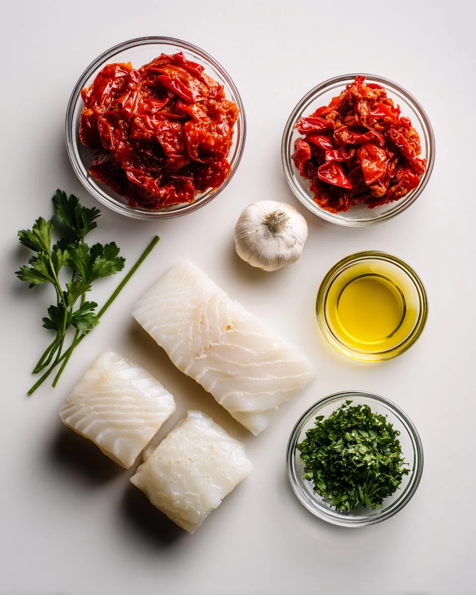 Cod in Roasted Red Pepper Sauce
