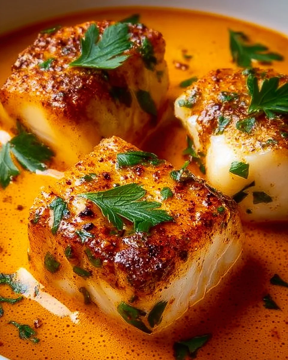 Cod in Roasted Red Pepper Sauce