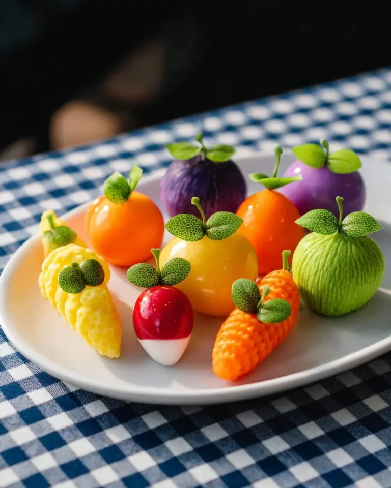 Vibrant colored fruit dough for crafting and baking projects.