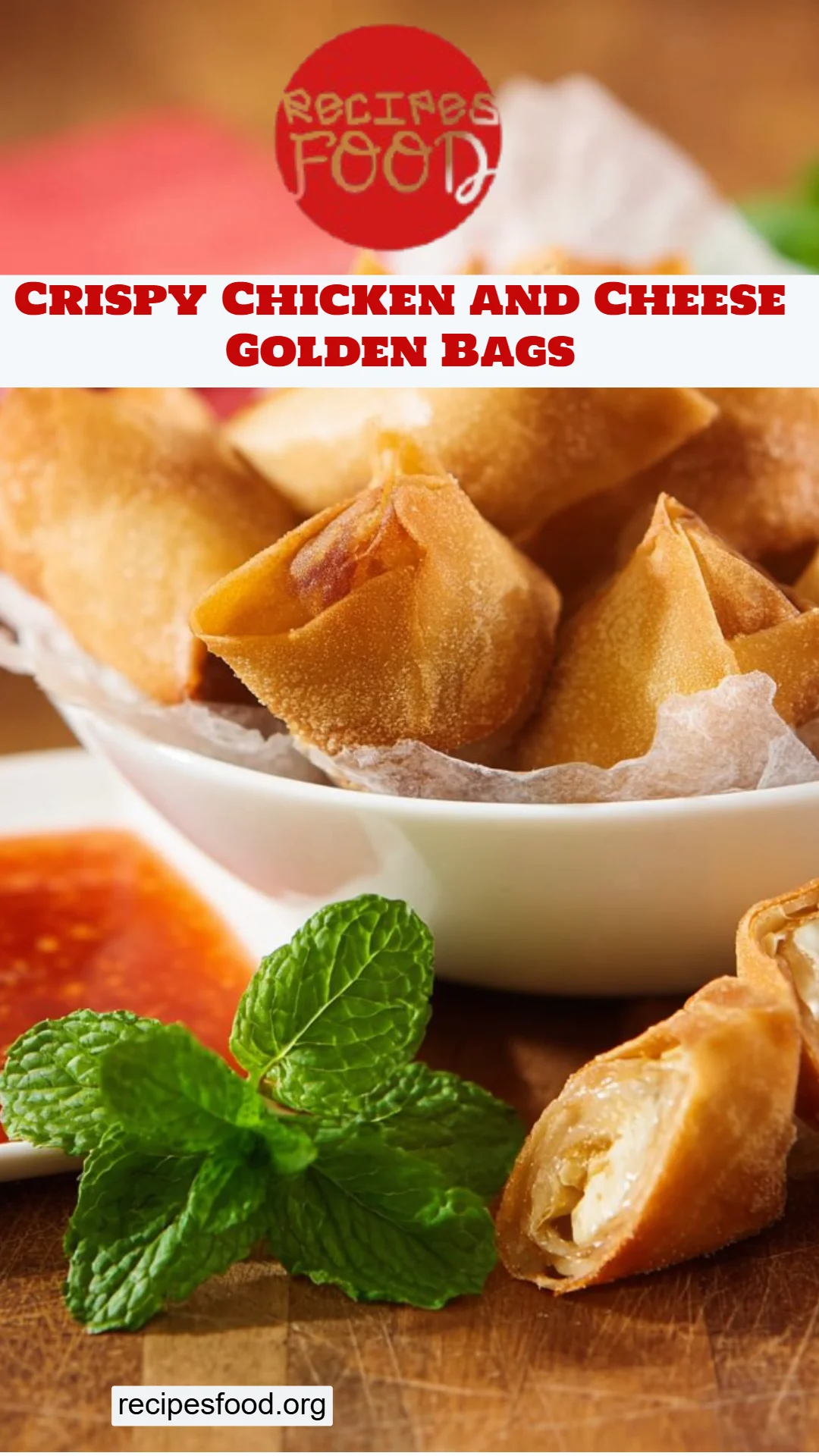 Crispy Chicken and Cheese Golden Bags