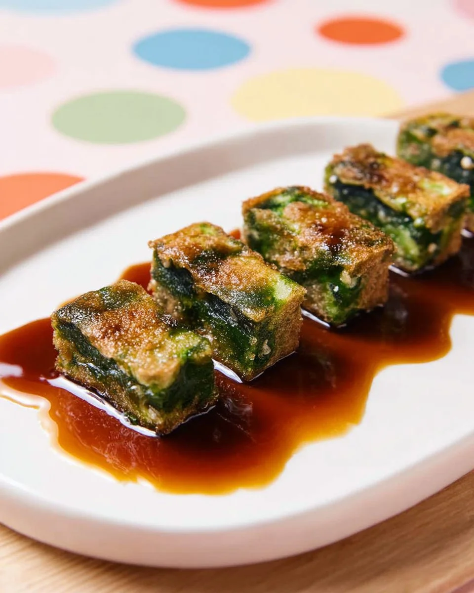 Plate of crispy garlic chive dumplings served with dipping sauce