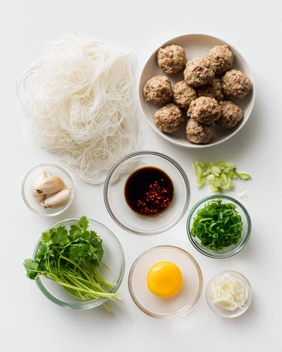 Crispy Meatballs with Glass Noodles & Sweet Chili Sauce