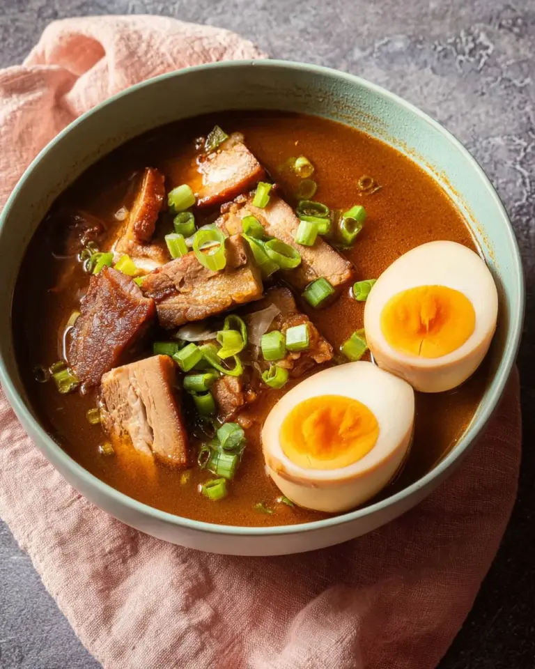 Five Spice Eggs served in a hearty Pork Belly Stew