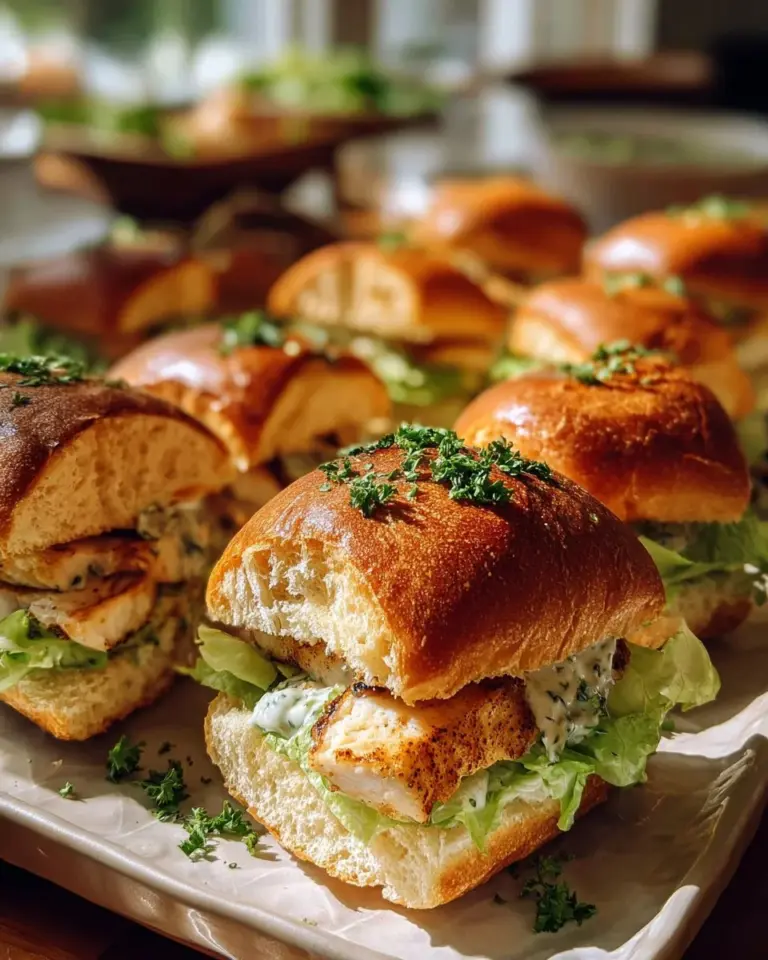 Delicious Garlic Butter Chicken Caesar Sandwich on a plate with fresh ingredients.