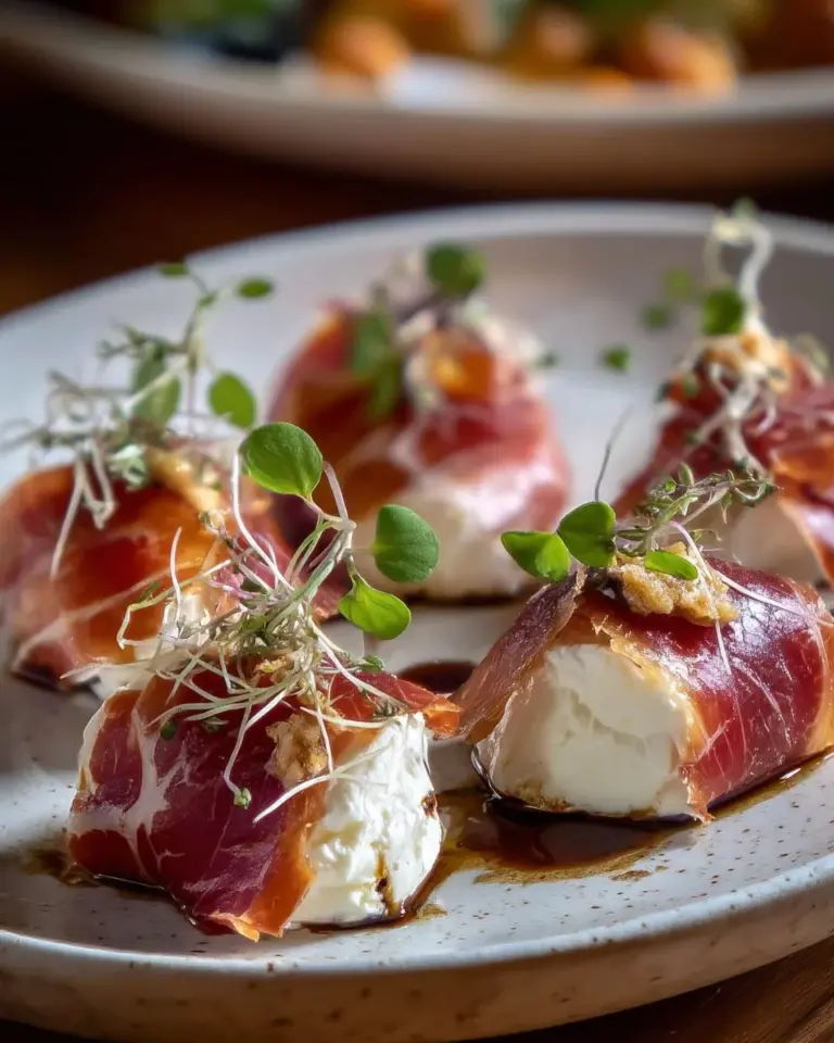 Savory Goat Cheese Bonbons wrapped in Prosciutto, a delicious gourmet treat.