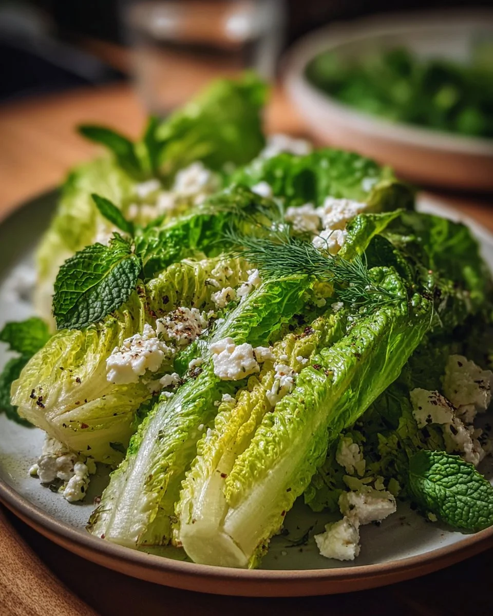 Delicious Greek Lettuce Salad with fresh ingredients, perfect for healthy meals.