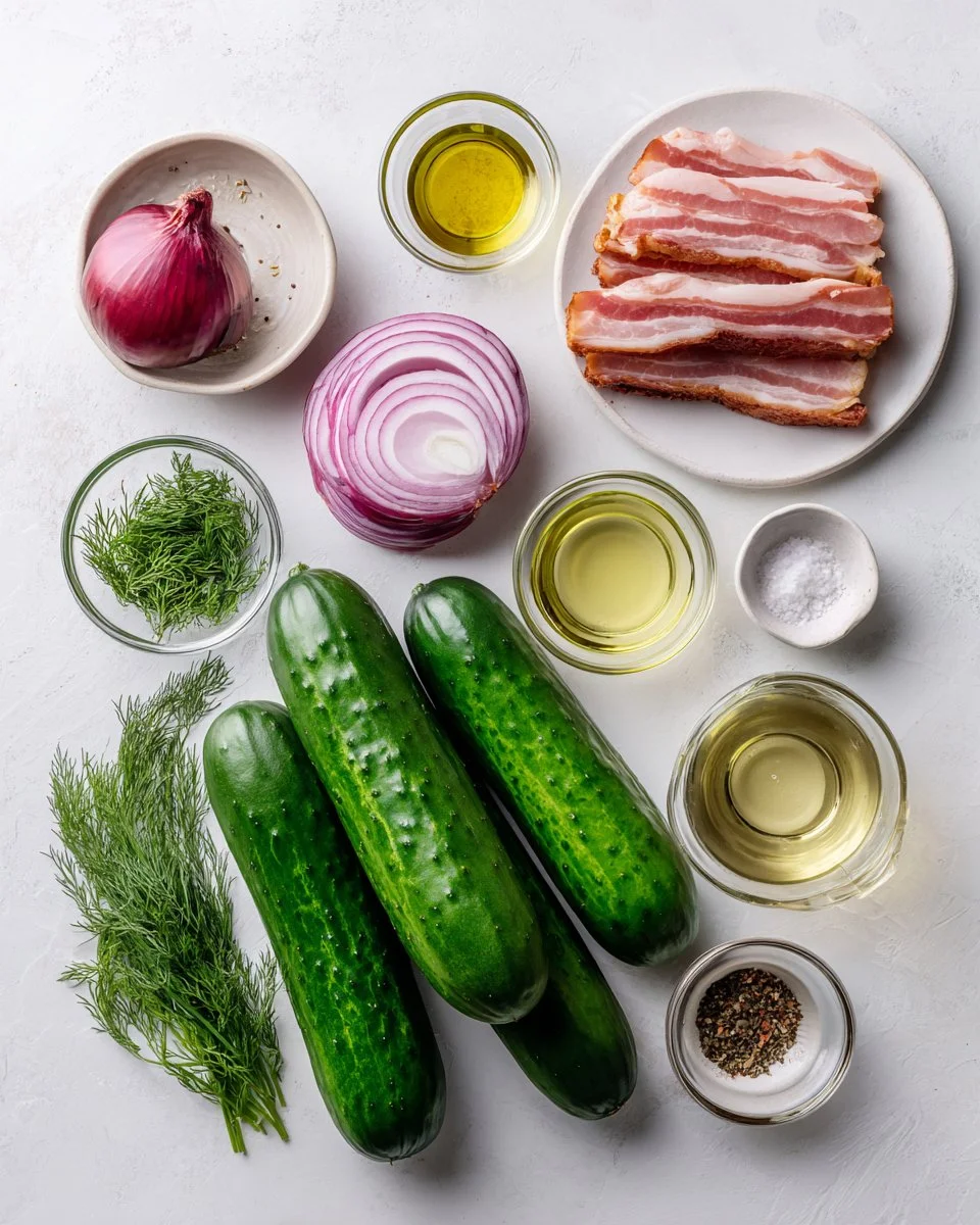 Healthy Cucumber Salad with Bacon