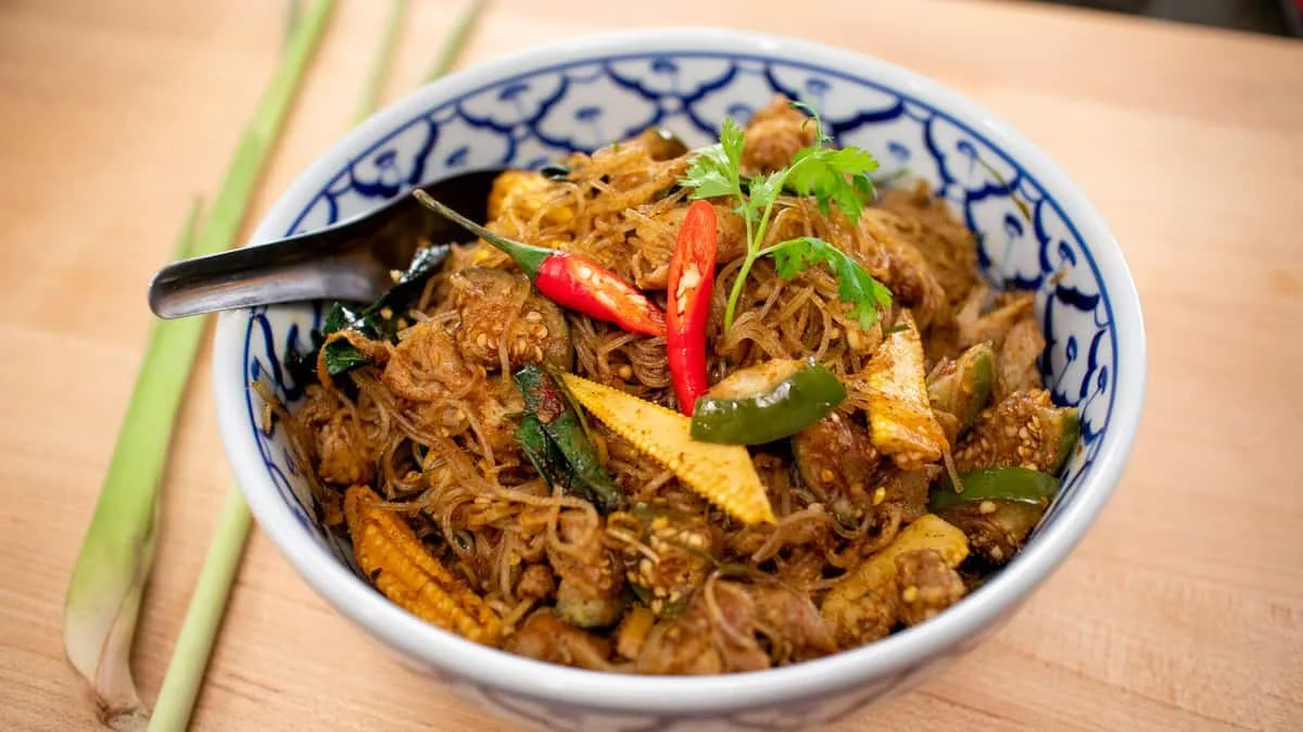 Leftover Curry Glass Noodle Stir Fry
