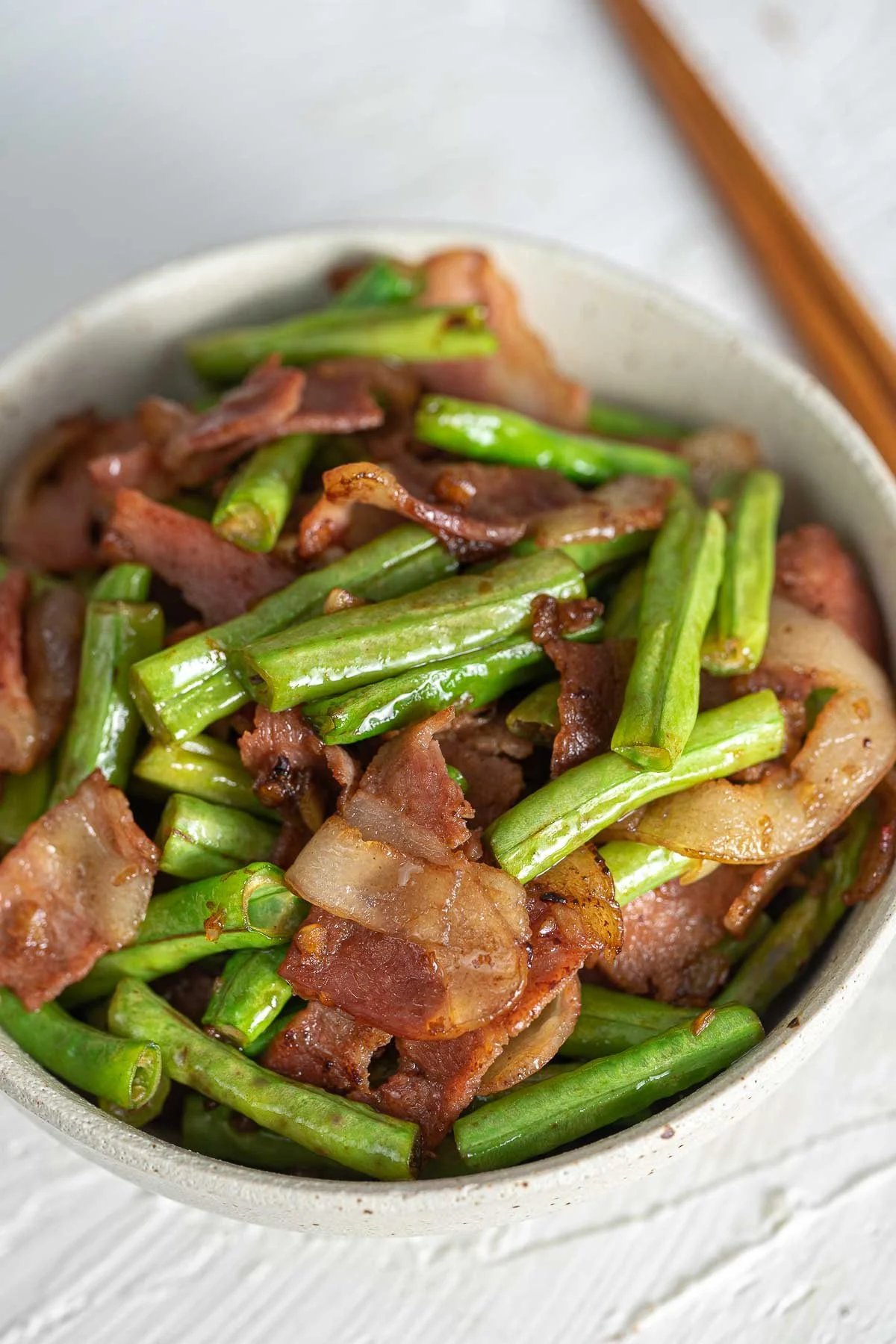 Long Bean Stir Fry with Bacon
