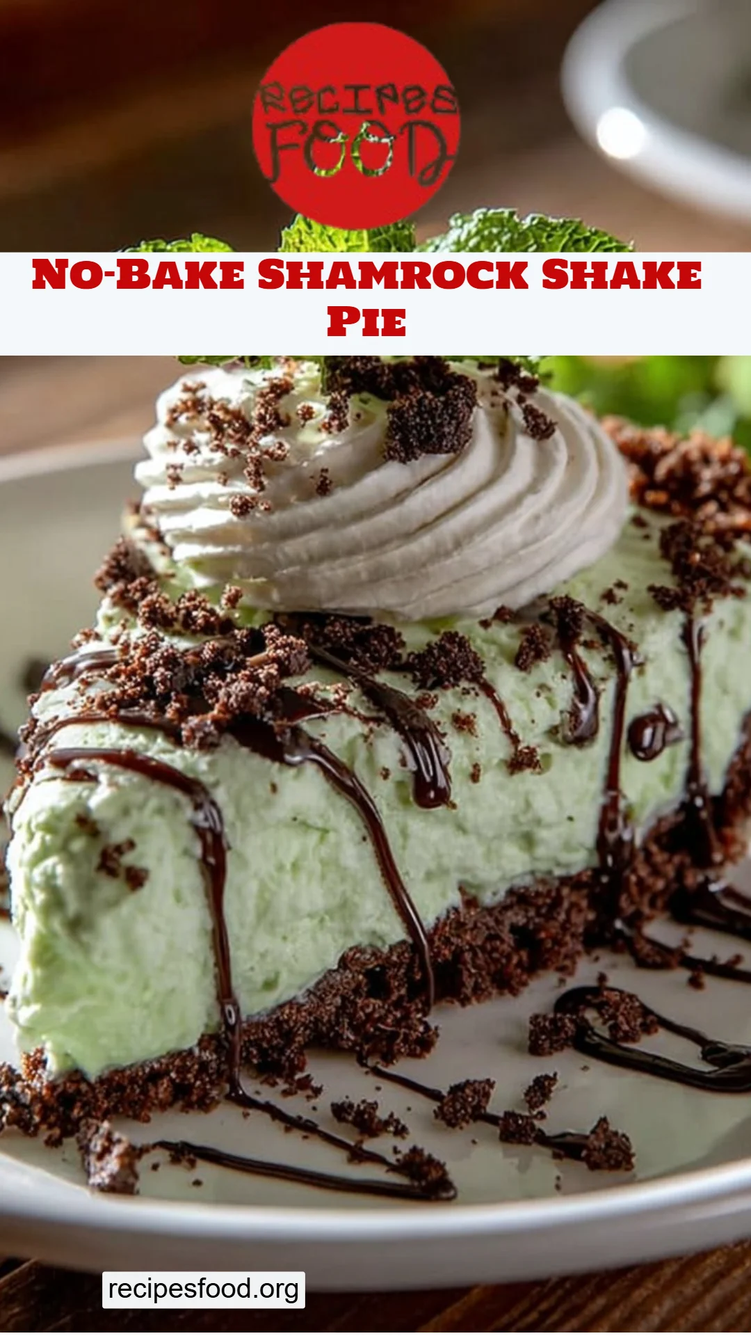 No-Bake Shamrock Shake Pie