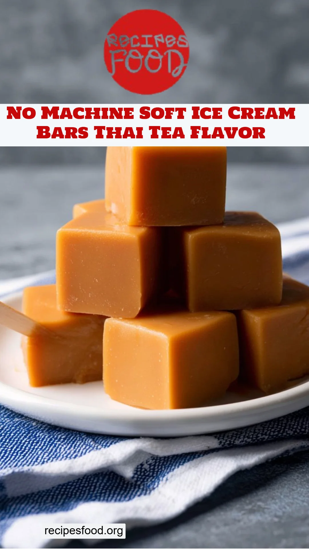 No Machine Soft Ice Cream Bars Thai Tea Flavor