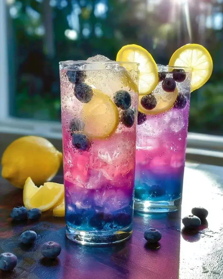 Northern Lights Cocktail in a beautifully garnished glass