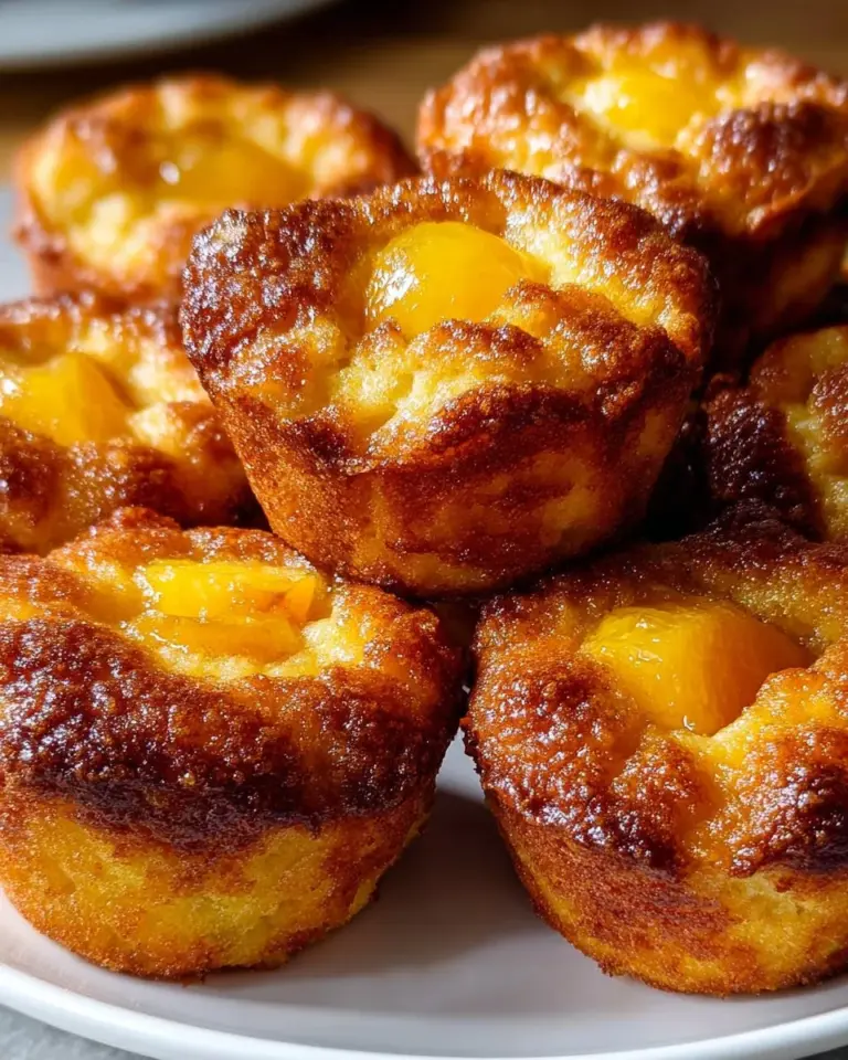 Delicious Peach Cobbler Muffins with fresh peaches
