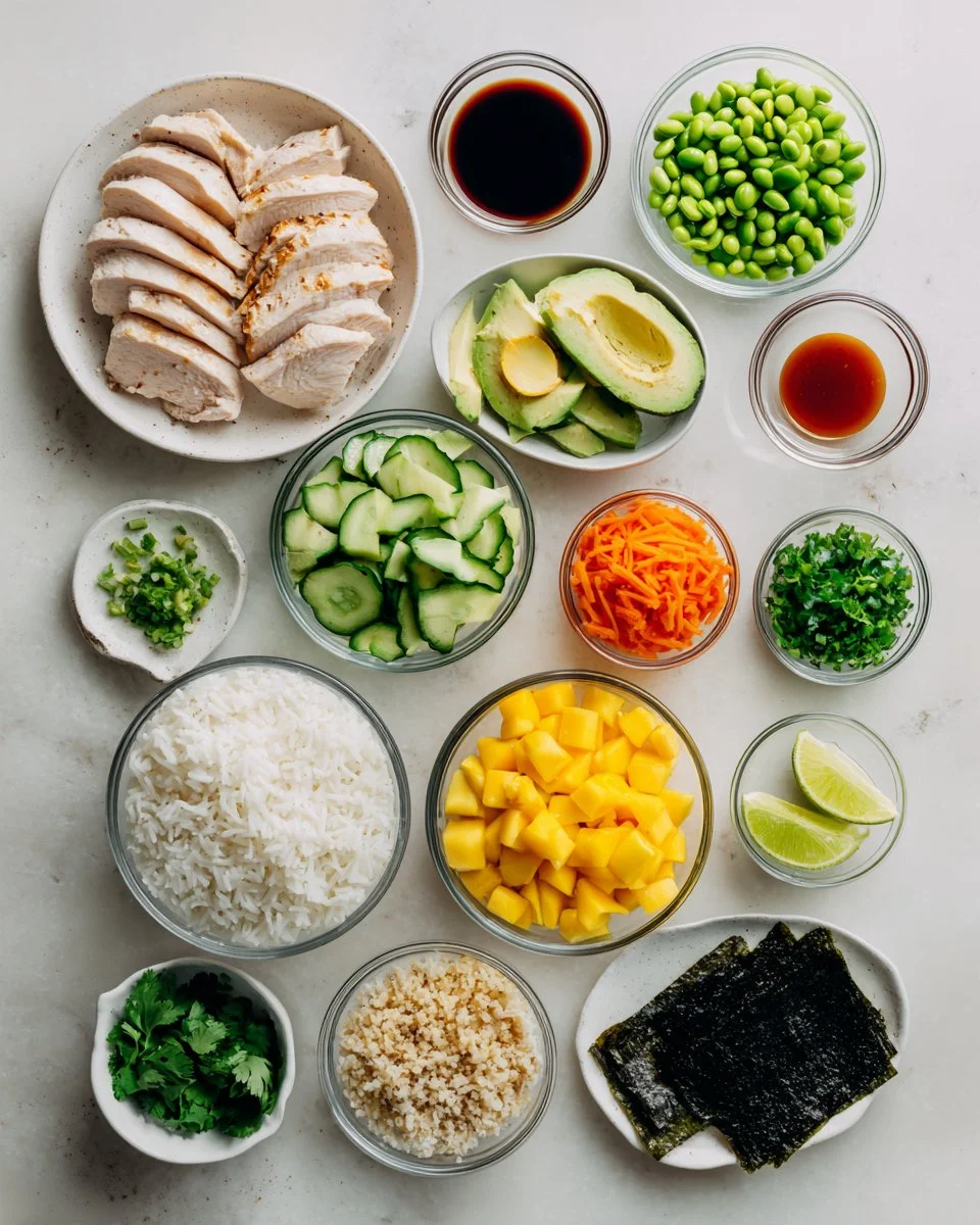 Sticky Chicken Poke Bowls