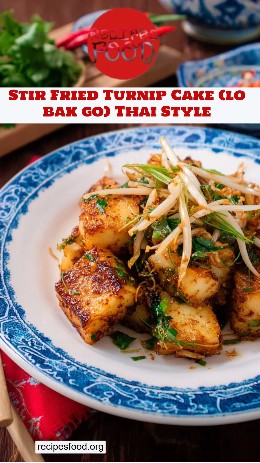 Stir Fried Turnip Cake (lo bak go) Thai Style