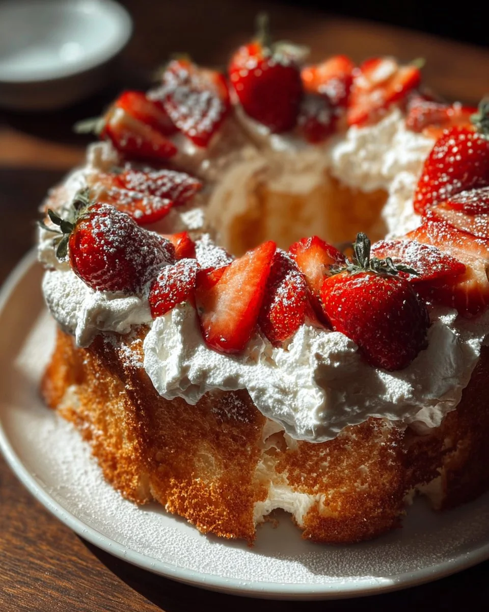Strawberry Angel Food Cake