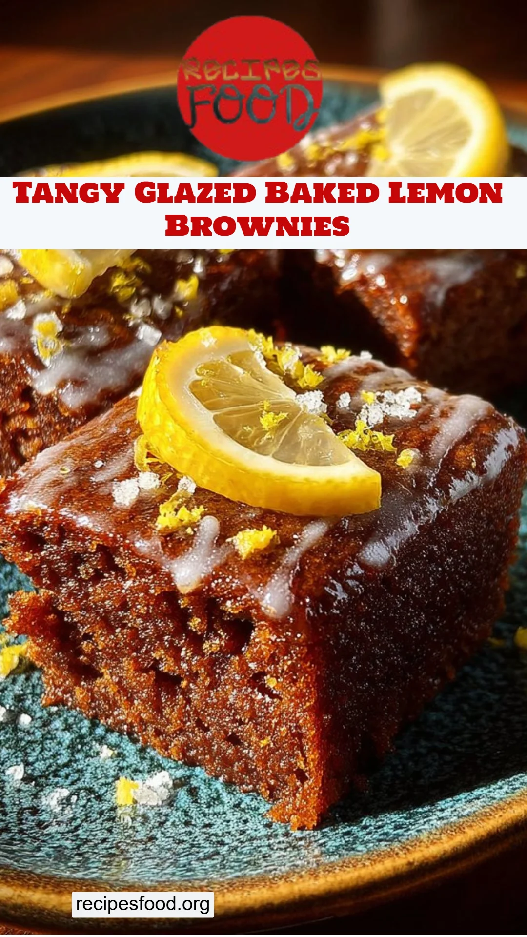 Tangy Glazed Baked Lemon Brownies