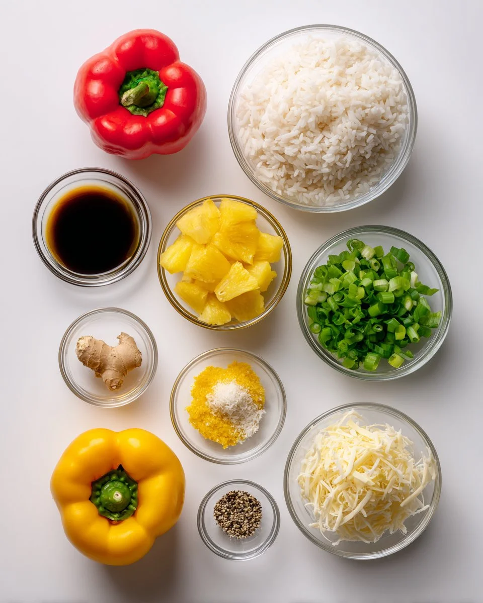 Teriyaki Pineapple Chicken and Rice Stuffed Peppers