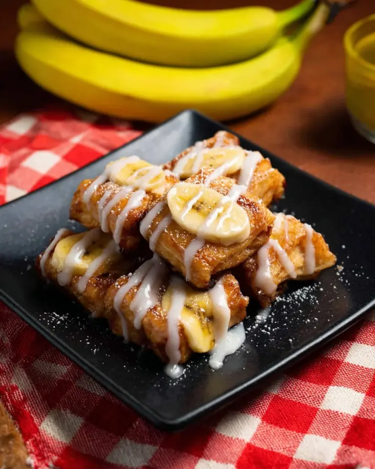 Delicious Thai Banana Roti served with toppings