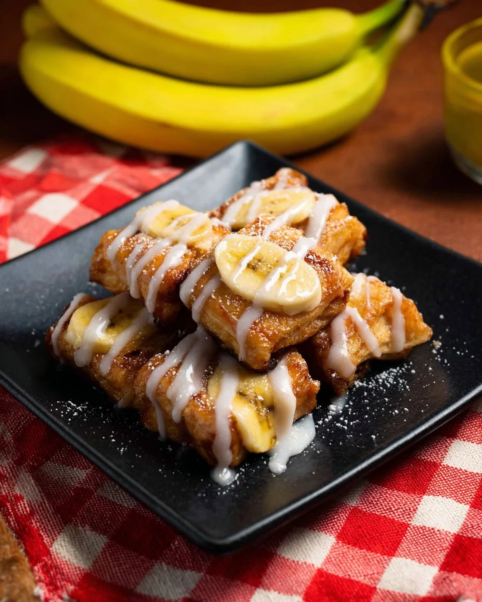 Delicious Thai Banana Roti served with toppings